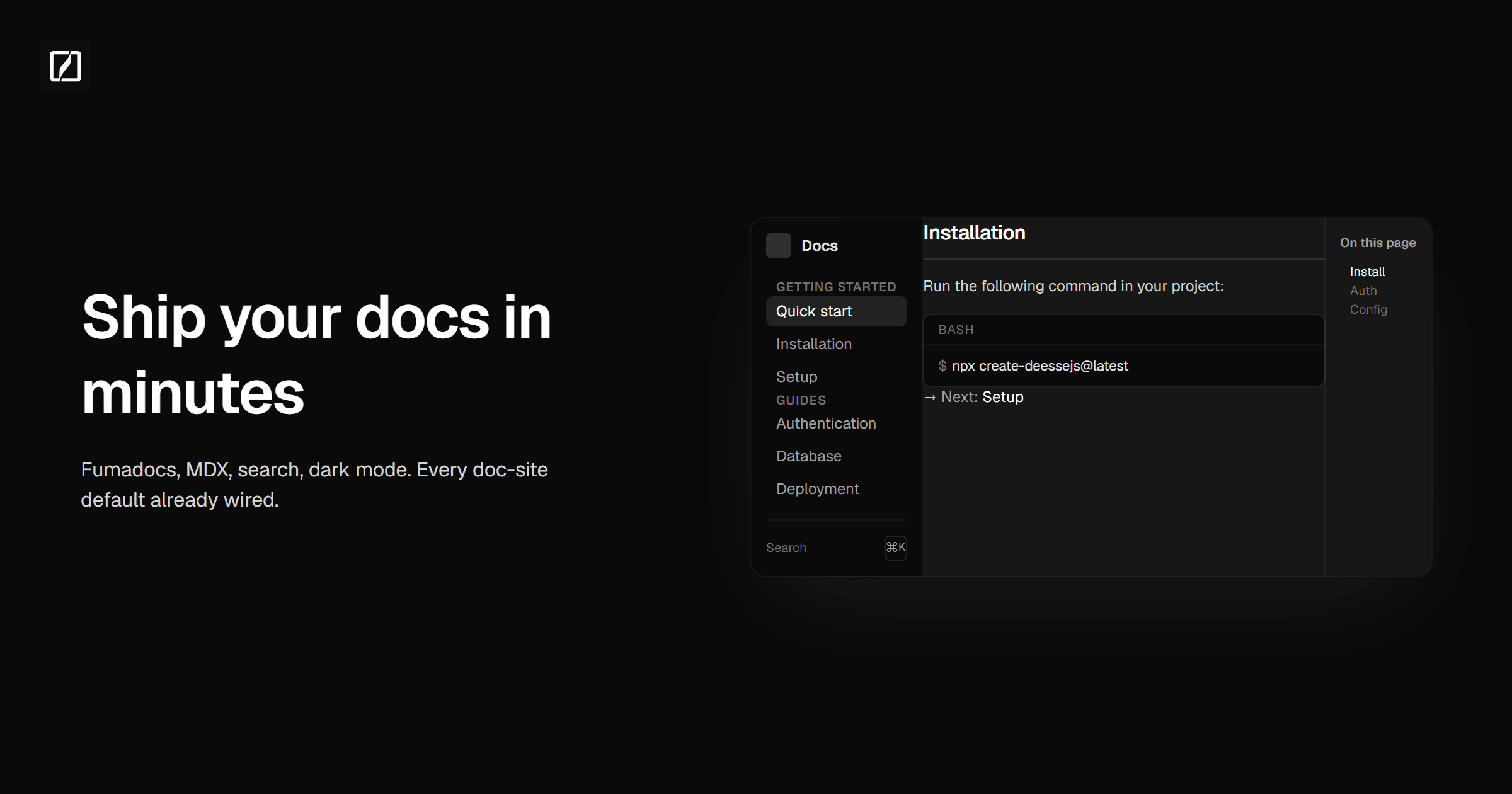 documentation-template preview